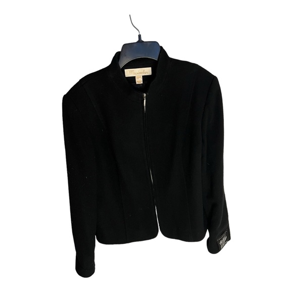 Mainbochers Women’s Black Wool & Cashmere Zip-Up Jacket - Picture 1 of 5